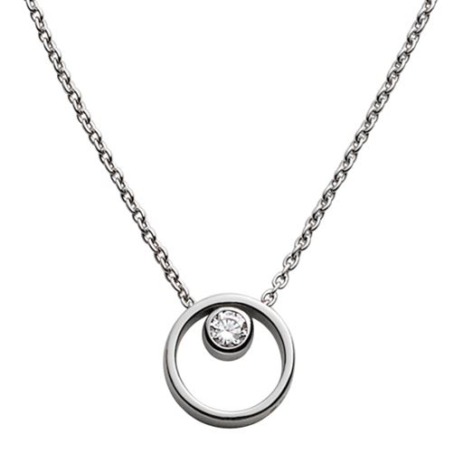 Skagen Linje Modern Circle Halskæde, Stål, 47cm