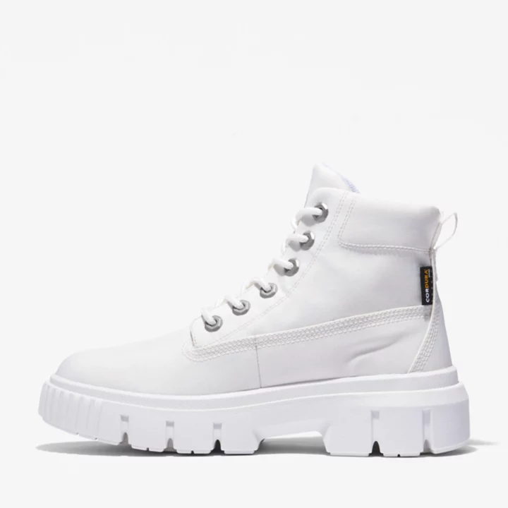Bottine à lacets mi-haute Greyfield pour femme en blanc