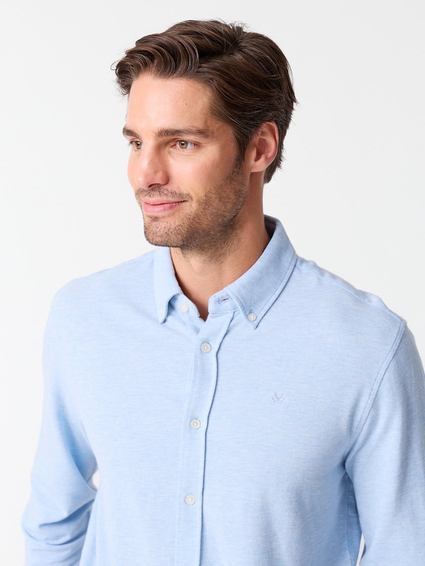 Dominique pique skjorte Chambray Blue