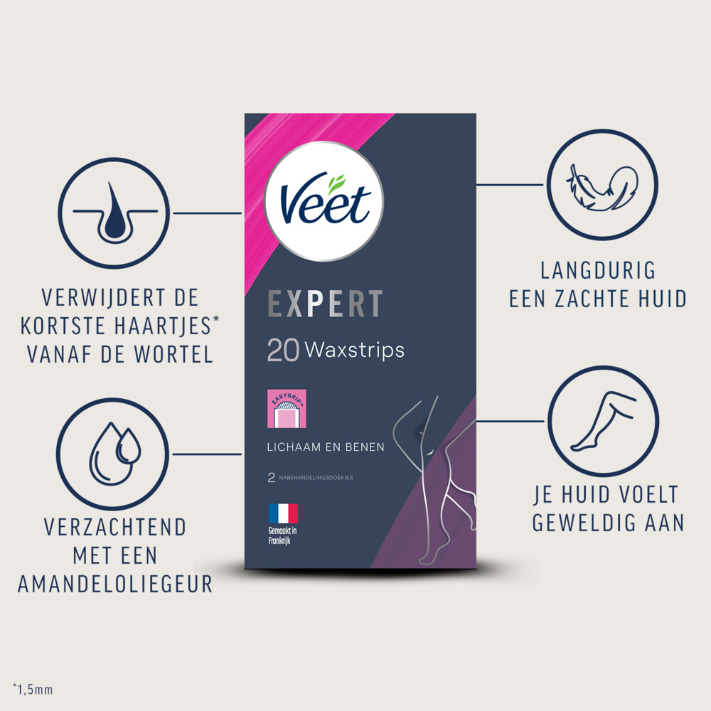 Veet Expert Koude Waxstrips Benen Normaal20 stuks