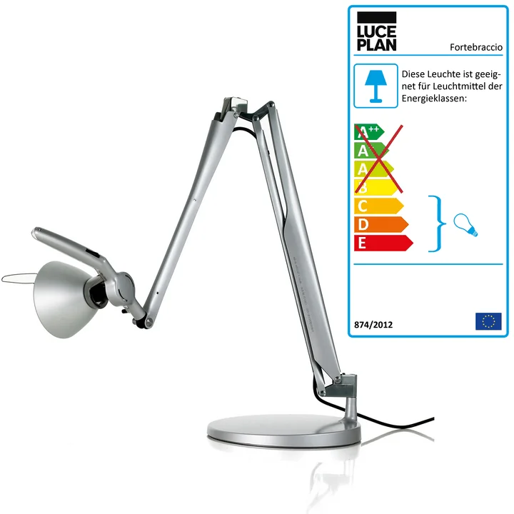 Luceplan - Fortebraccio Schreibtischleuchte D33N.100, schwarz