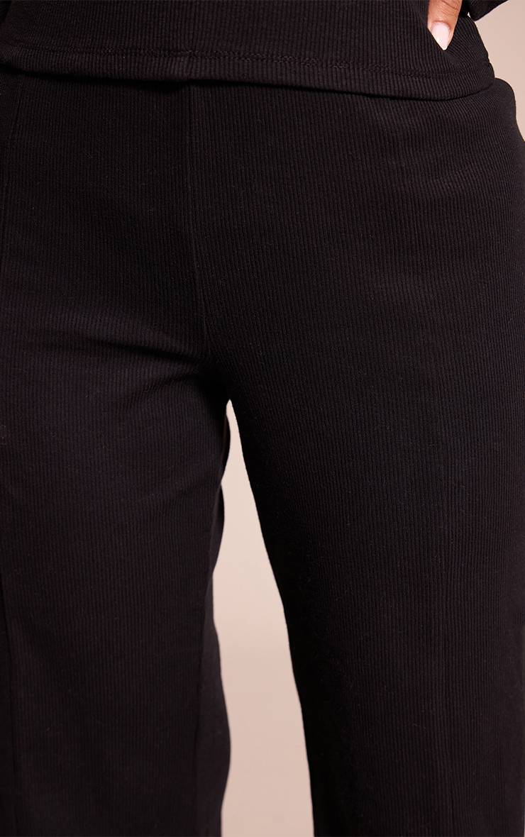 Noir Pantalon Large À Détails De Coutures Co-ord Petite