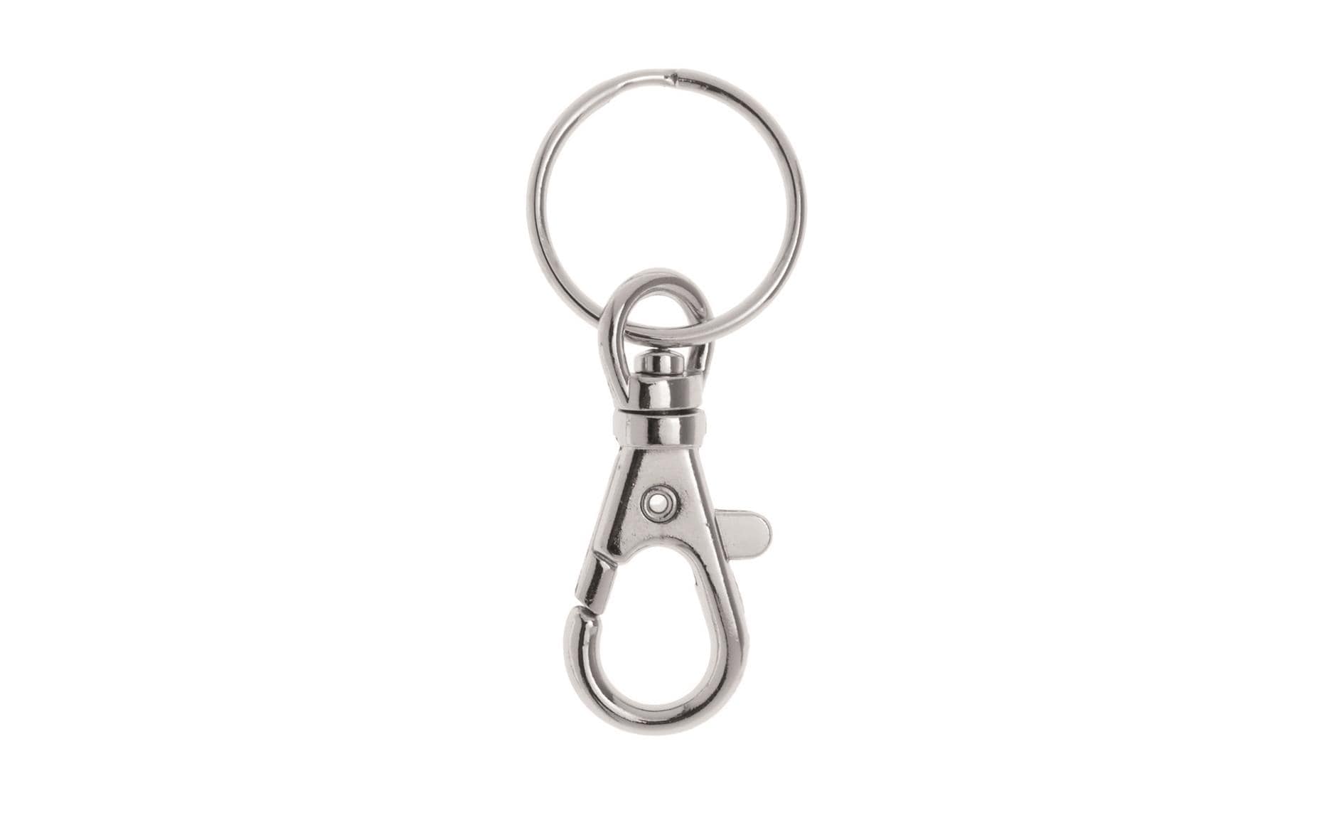 Schlüsselanhänger mit Karabiner, Ø 25 mm, SilberSchlüsselring zum Basteln von Schlüsselanhängern