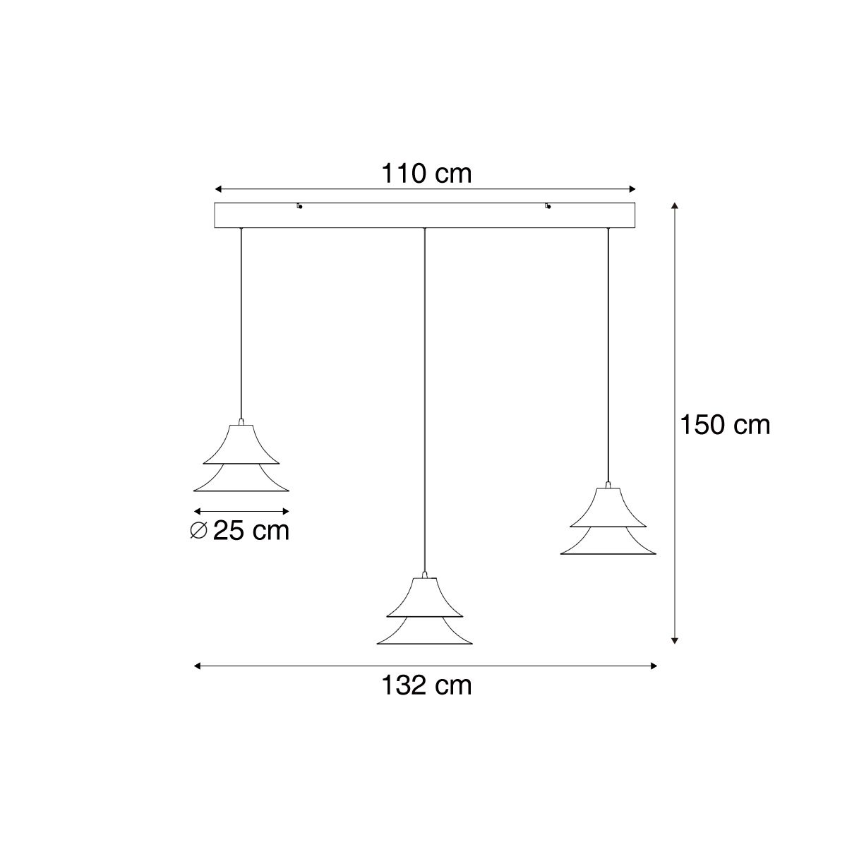 Hanglamp zwart met mokka incl. LED 3-staps dimbaar 3-lichts easylift - Witch