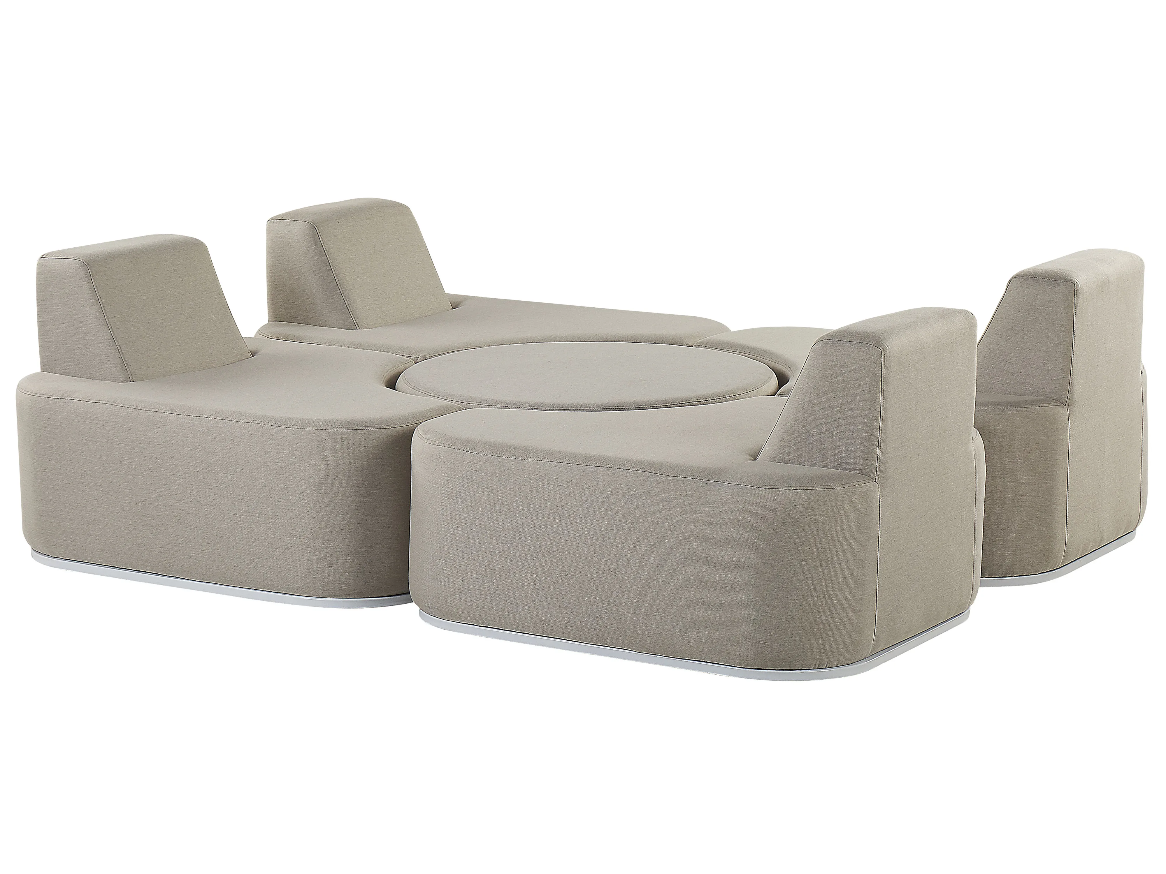 Loungeset met tafel 4-zits FABRO modulair Lichtgrijs