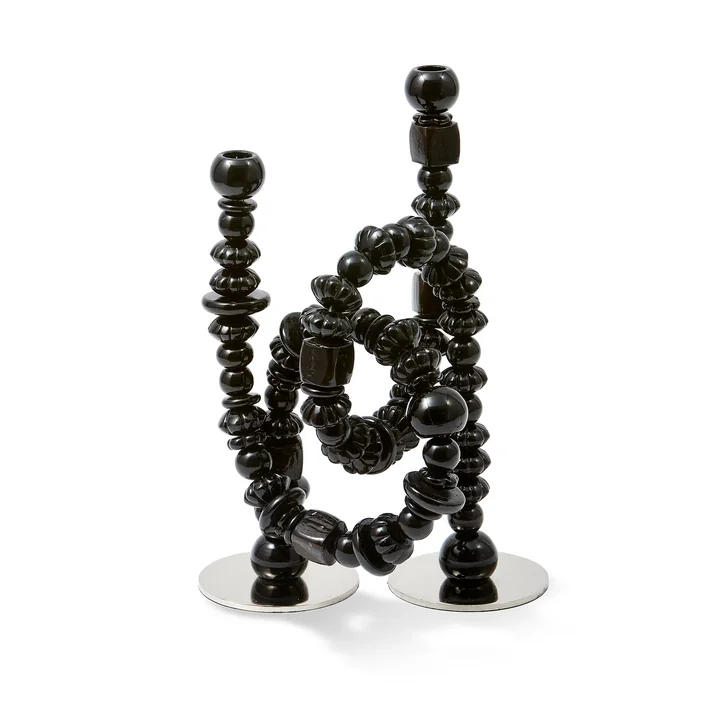 Pols Potten - Beads Kerzenhalter, schwarz