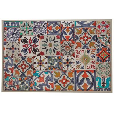 Tapis vinyle carreaux de ciment colorés