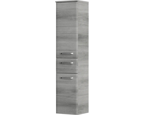 Pelipal Quickset 328 badkamermeubelset (B x H x D 175 x 200 x 39 cm), grafiet getextureerde fronten, met mineraal gegoten wastafel, hoge kast, onderkast en bovenkast (328.120006)