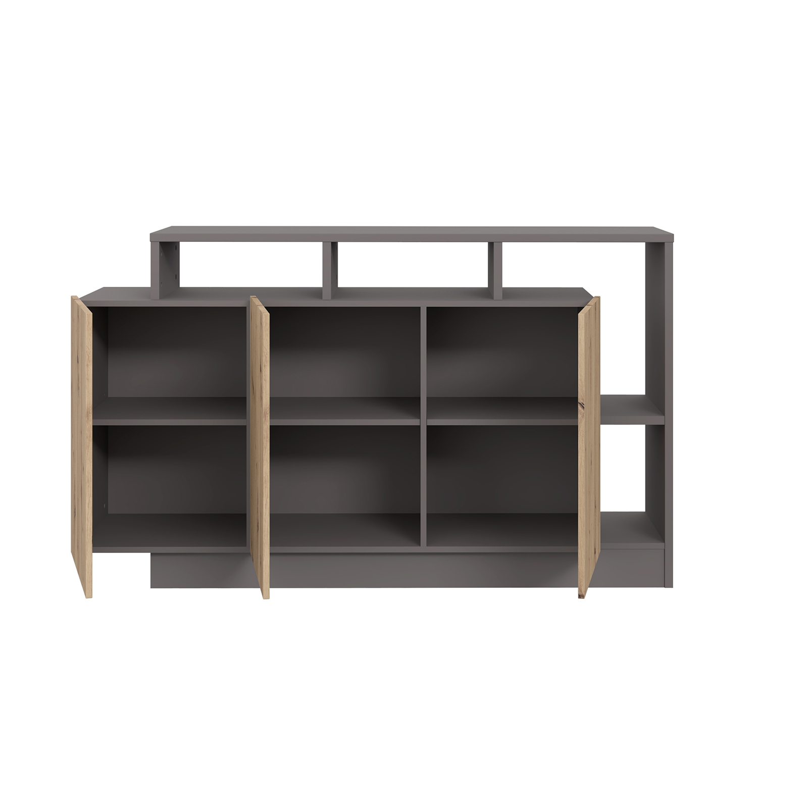 Sideboard - grau-Artisan Eiche - 155 cm breit