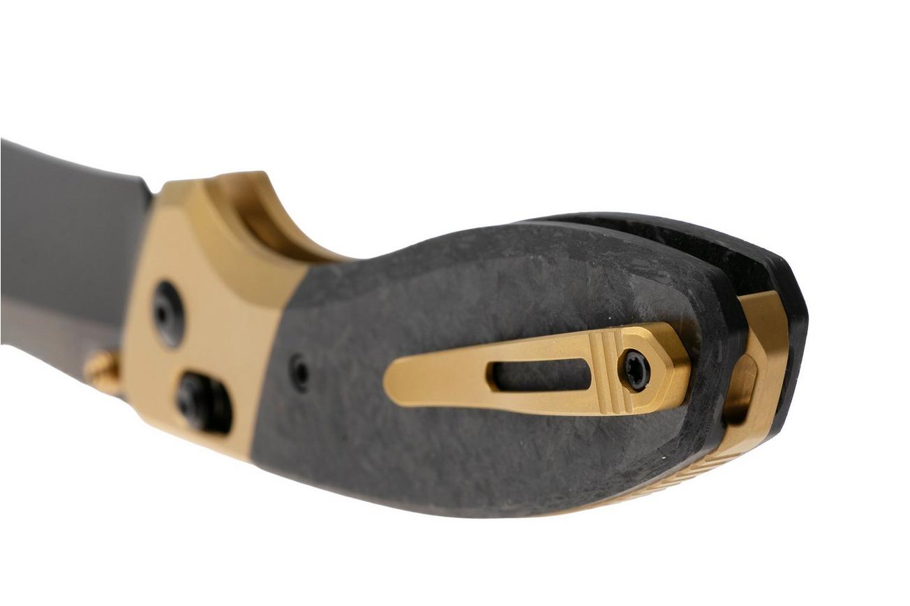 Kizer Staffi KI3695A1 Matte DLC S45Vn, Gold Titanium Carbonfiber Inlay, zakmes