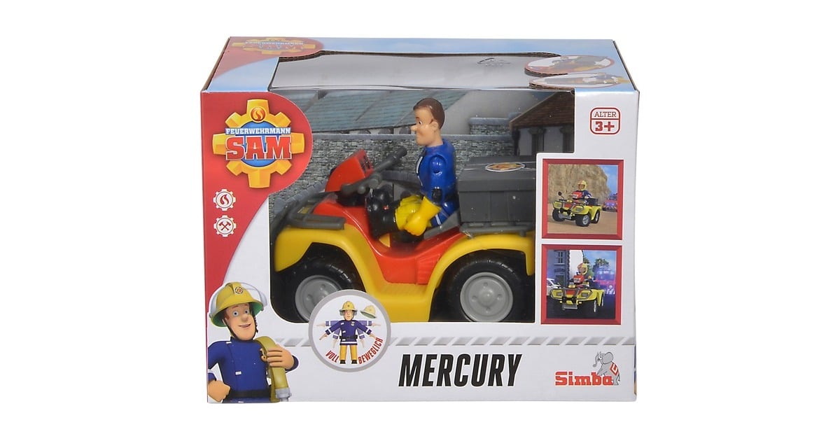 SimbaBrandweerman Sam - Quad Mercury Speelgoedvoertuig  (Voertuig met speelfiguur)