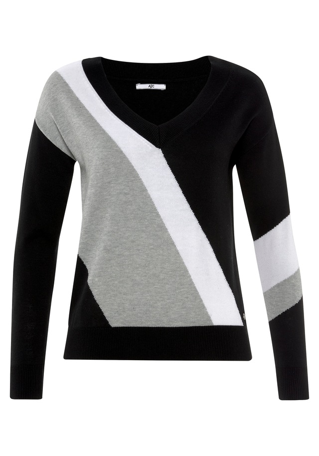 AJC Streifenpullover , mit trendigem Diagonal-Colourblocking