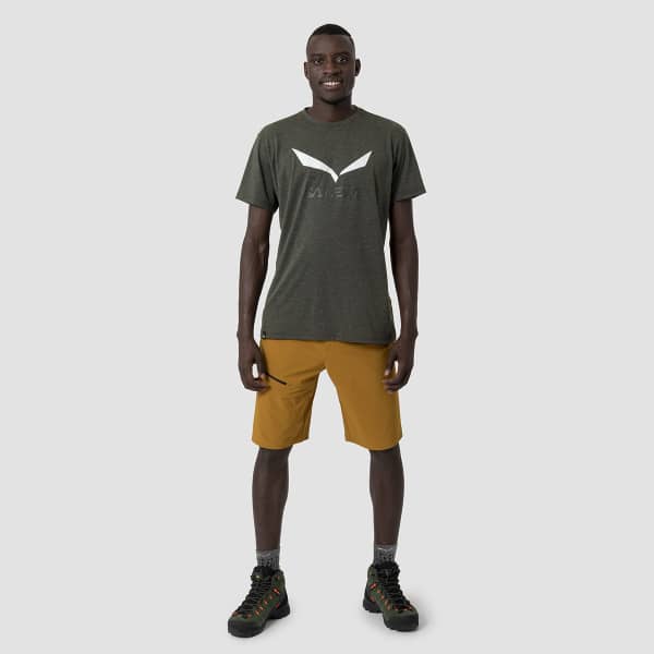 T-shirt randonnée SALEWA SOLIDLOGO DRY M T-SHIRT DARK OLIVE