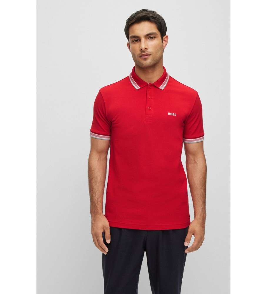 BOSS Polo Paddy vermelho