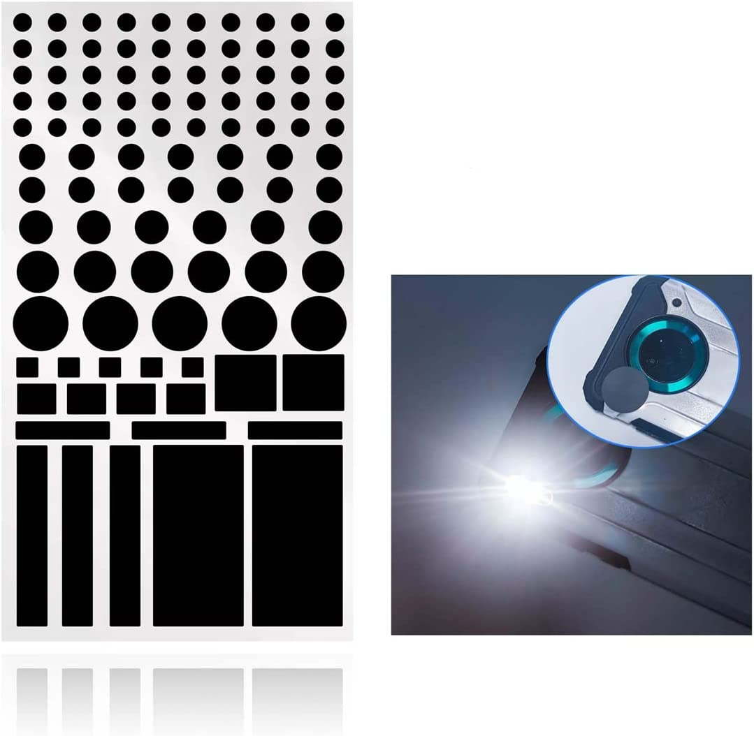 (100er Set) Lichtblockierende LED Abdeckung Blackout Sticker Lichtdimmer für Haushaltsgeräte - Schwarz