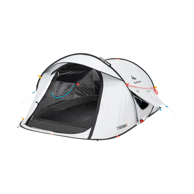 Decathlon Quechua - Barraca de Camping Quechua 2 Second Fresh & Black Impermeável e Pop-Up para 2 Pessoas