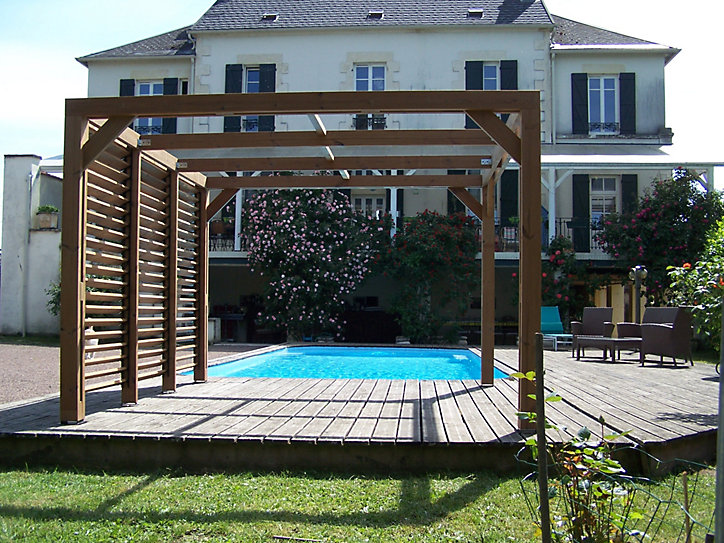 Pergola autoportante manuelle bois Habrita THO3531V 3,41 x 3,13 m