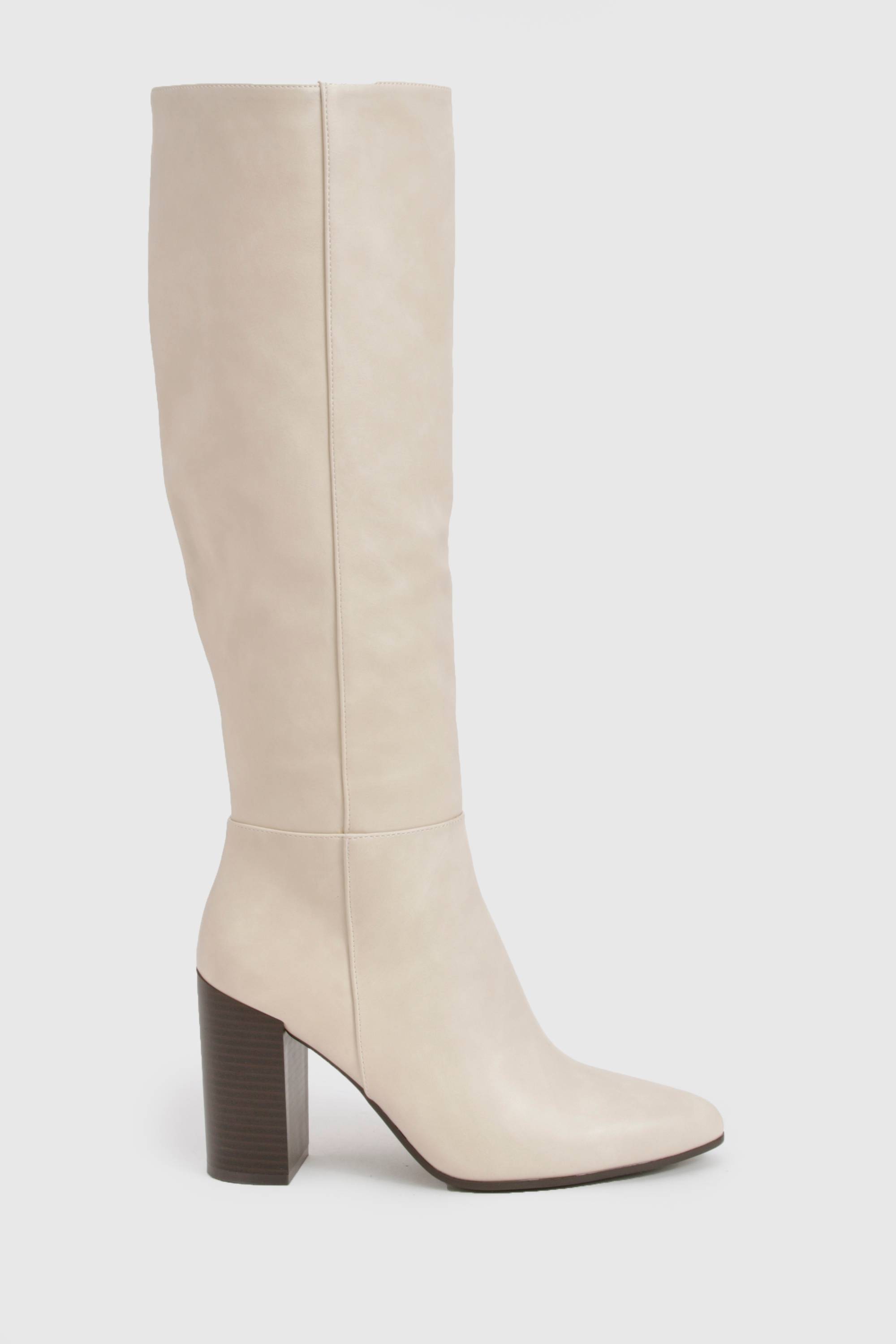 boohoo Bottes montantes jusqu'au genou à talon empilé Column