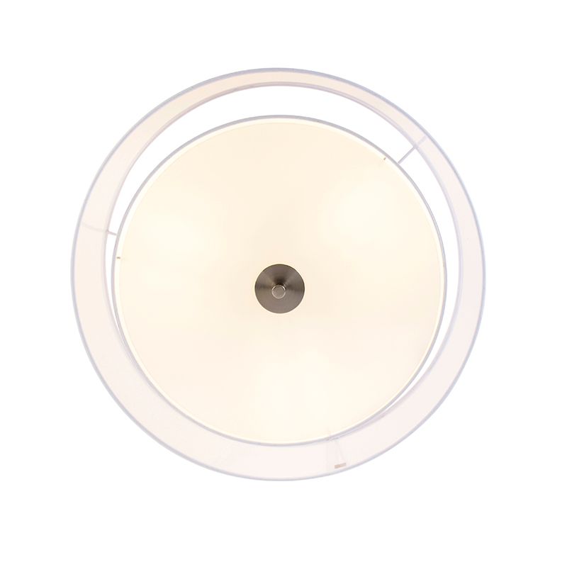 Moderne plafondlamp wit 50 cm 3-lichts - Drum Duo