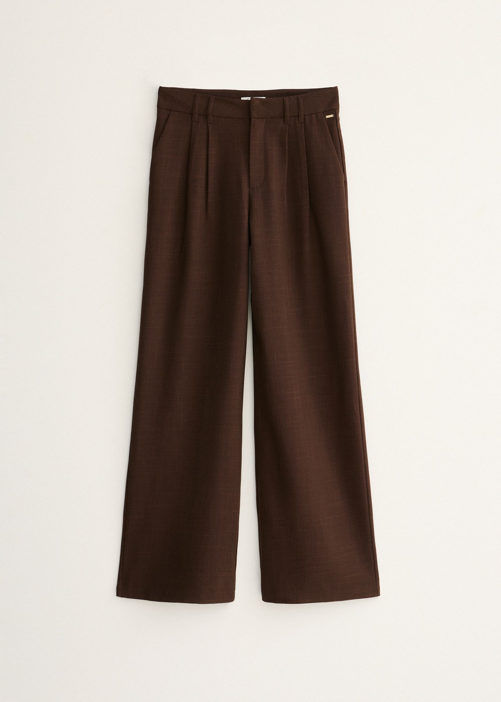 Wide leg pantalon met plooien