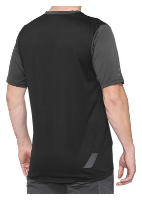 Maillot Manches Courtes 100% Ridecamp Gris / Noir