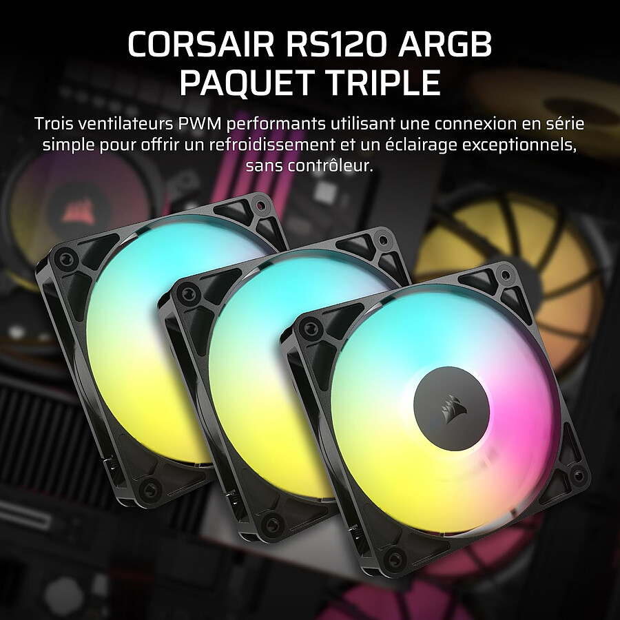 Corsair RS120 ARGB Triple Pack - Noir