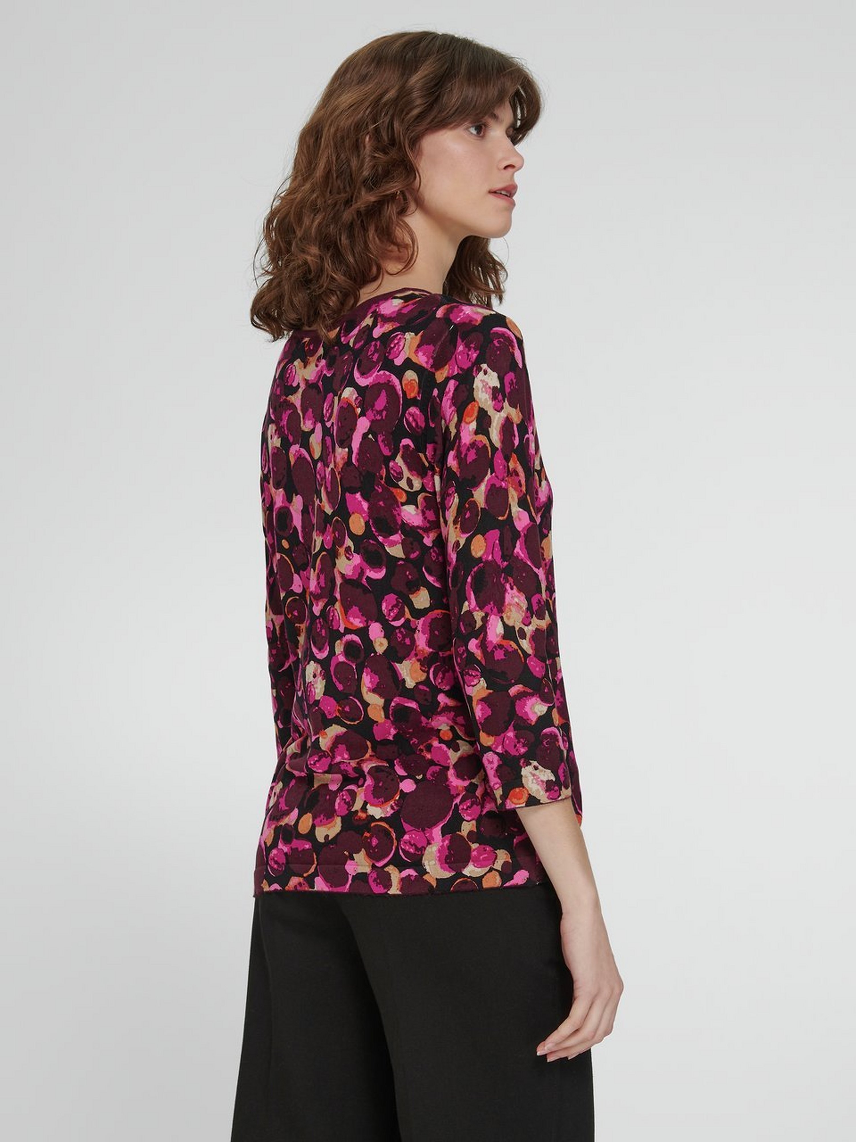 Rundhals-Pullover mit 3/4-Arm