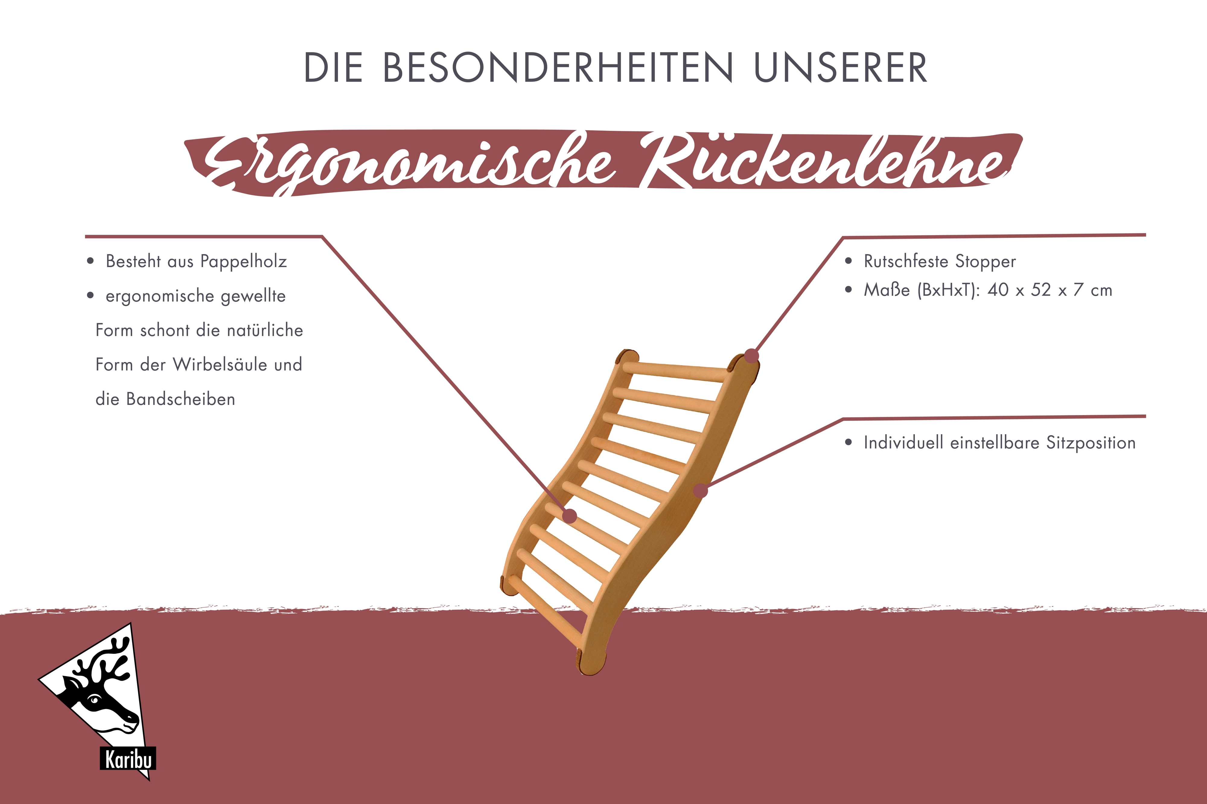 Karibu ergonomische Rückenlehne Classic Saunakissen Saunalehne