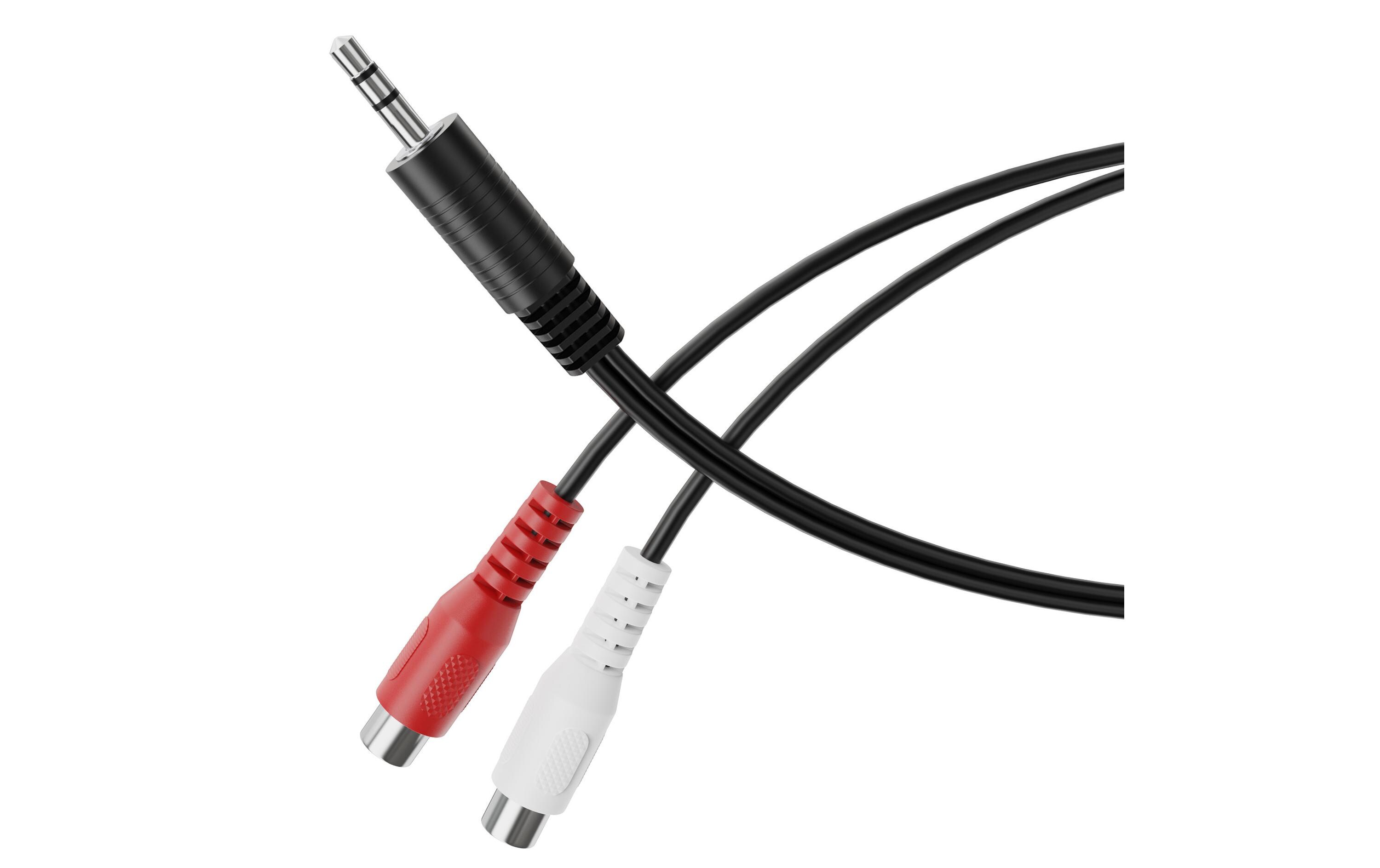 Audio-Adapter Klinke 3.5 mm, male - CinchAudio Adapter 3.5 mm Stecker auf 2x Cinch Buchse, 0.20m