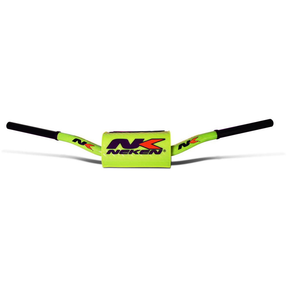 Neken - Guidon Pit Bike - diamètre variable design conique Jaune fluo