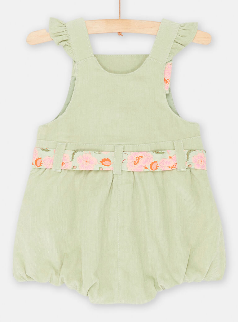 Combinaison courte verte bébé fille