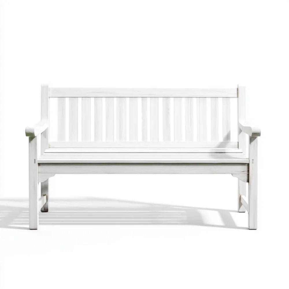 Gartenbank Holz 120x60x80 cm – Weiß – Klassisches Design