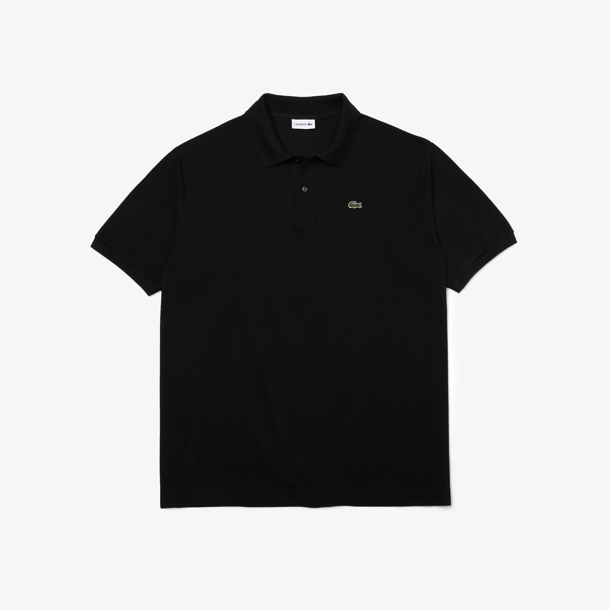 Polo homme Lacoste en petit piqué de coton uni - Grande taille - Big Manches Courtes - Noir - Lacoste - Homme