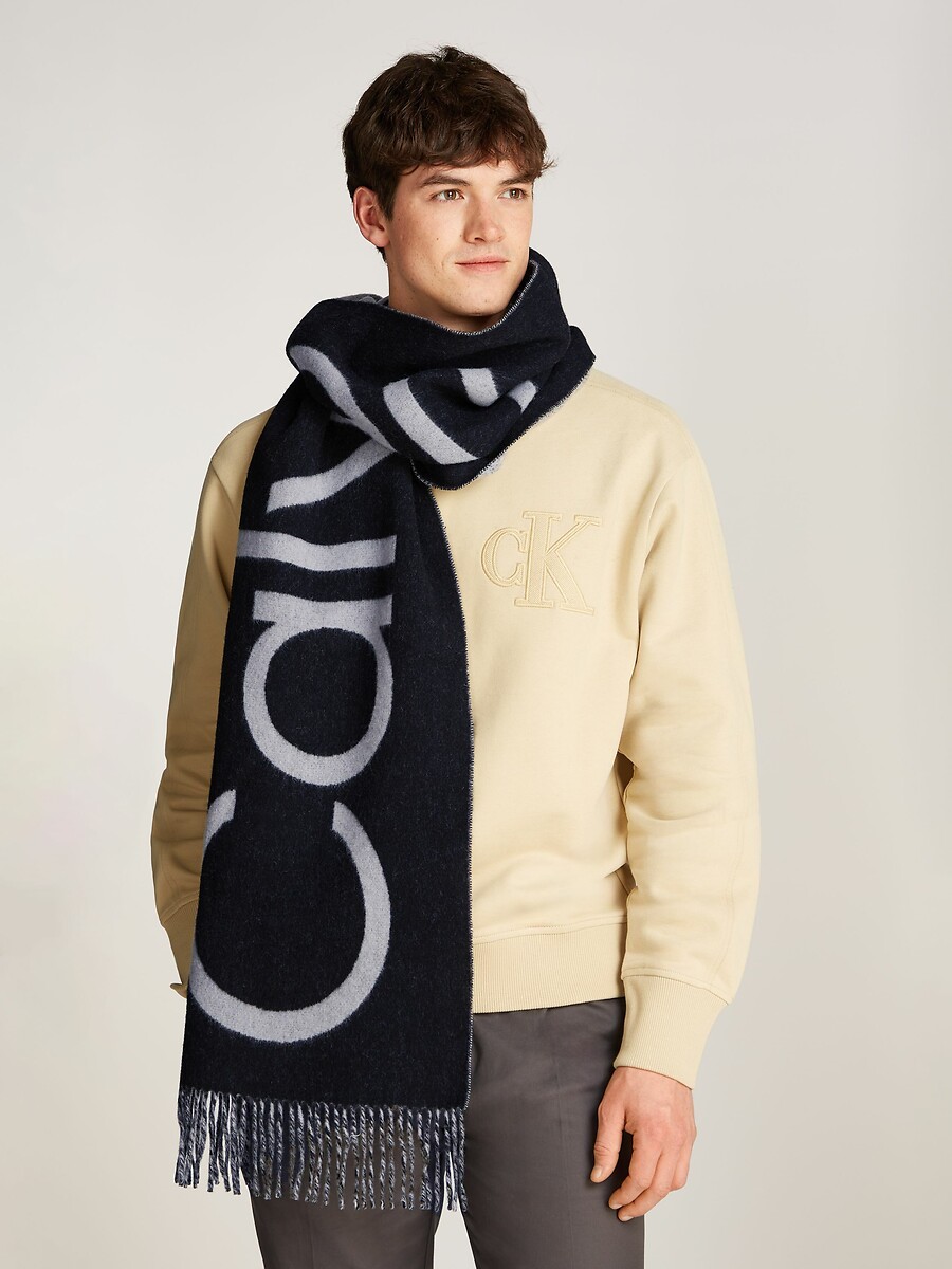 CALVIN KLEIN<br>Cachecol de lã Signature