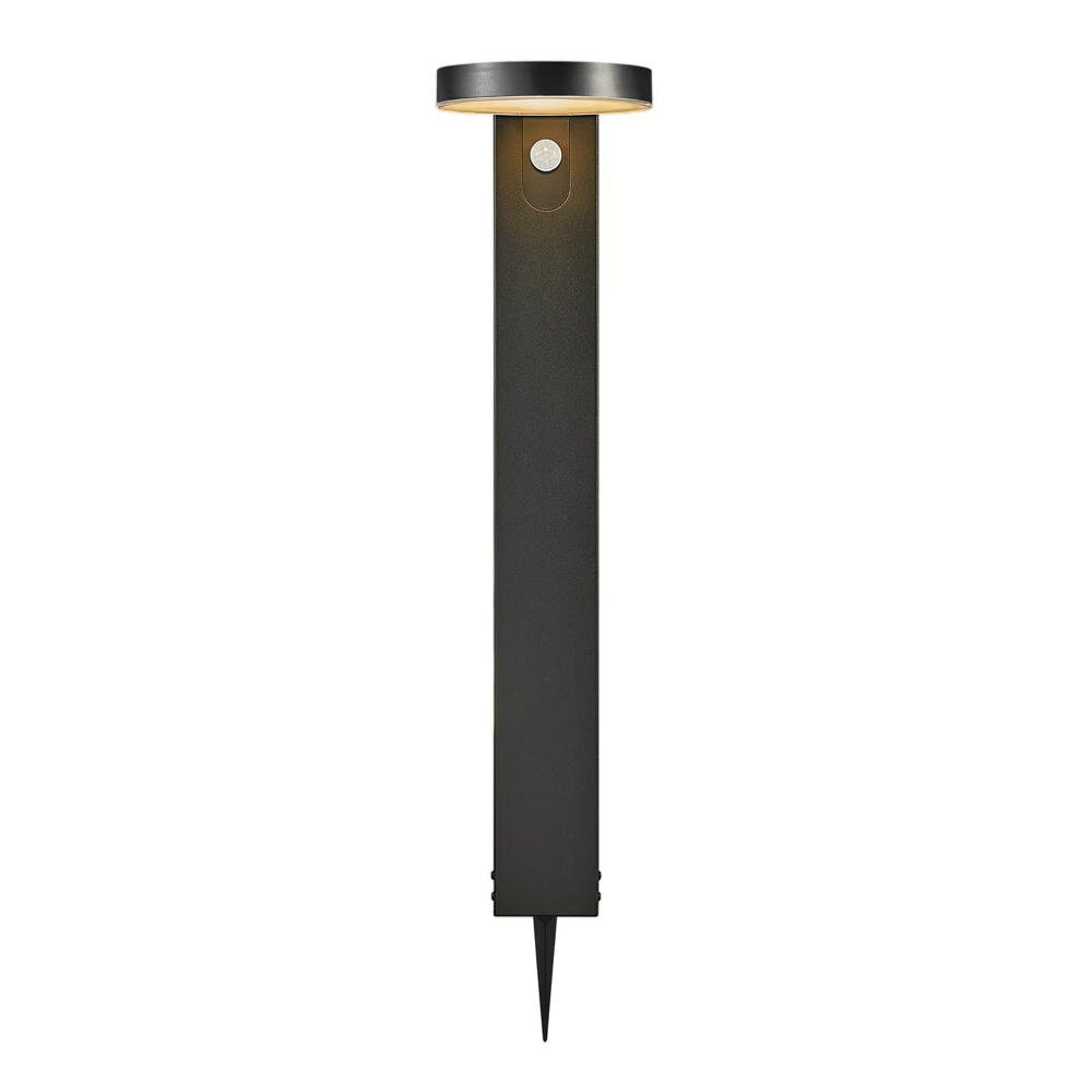 Rica LED solar padverlichting in zwart, 5W, 480lm, IP44, met bewegingsmelder, rond