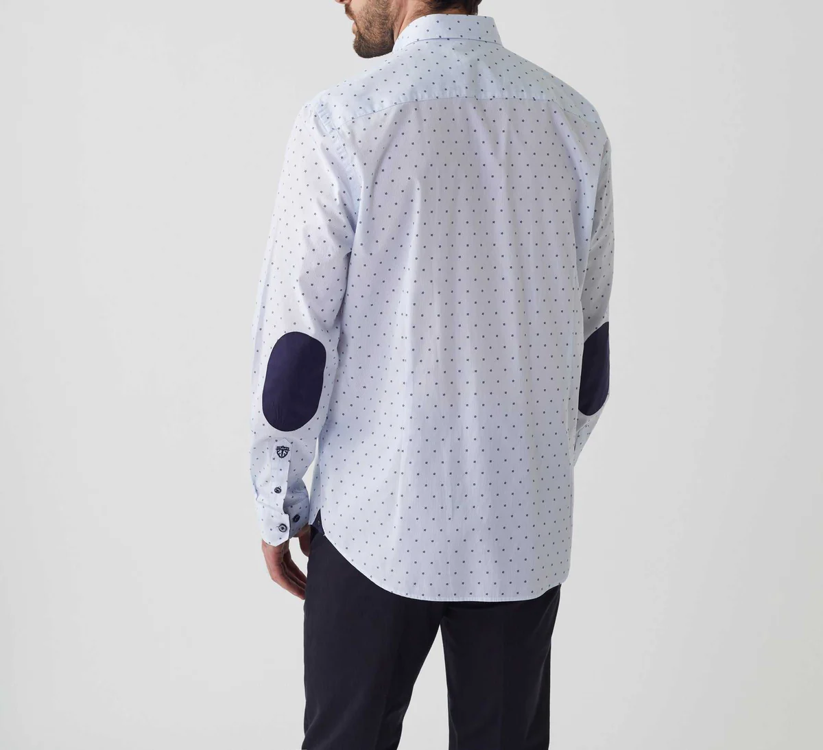 Chemise casual imprimé blanc-marine 