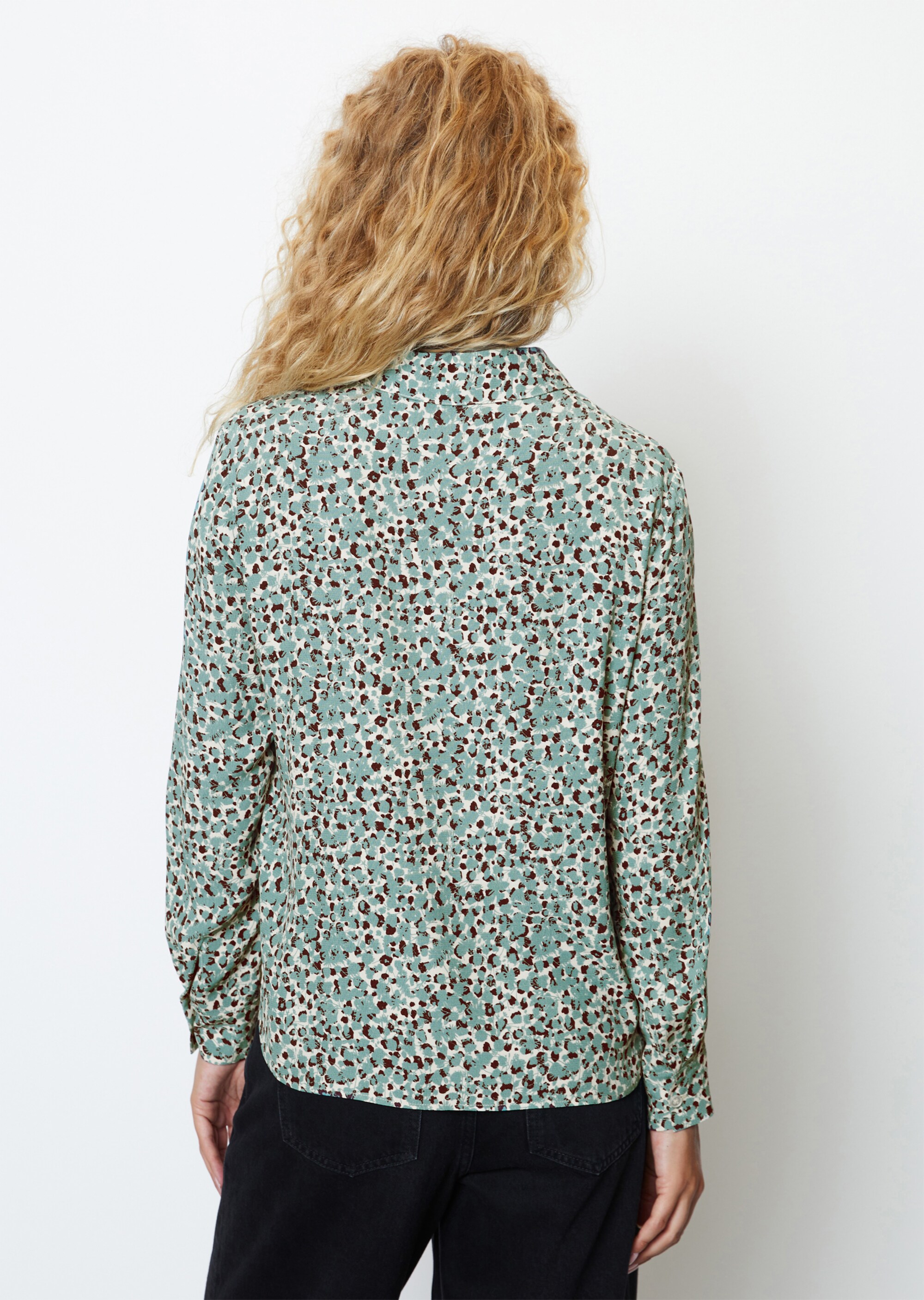 Gemusterte Bluse regular aus Viskose-Crêpe von LENZING™ ECOVERO™