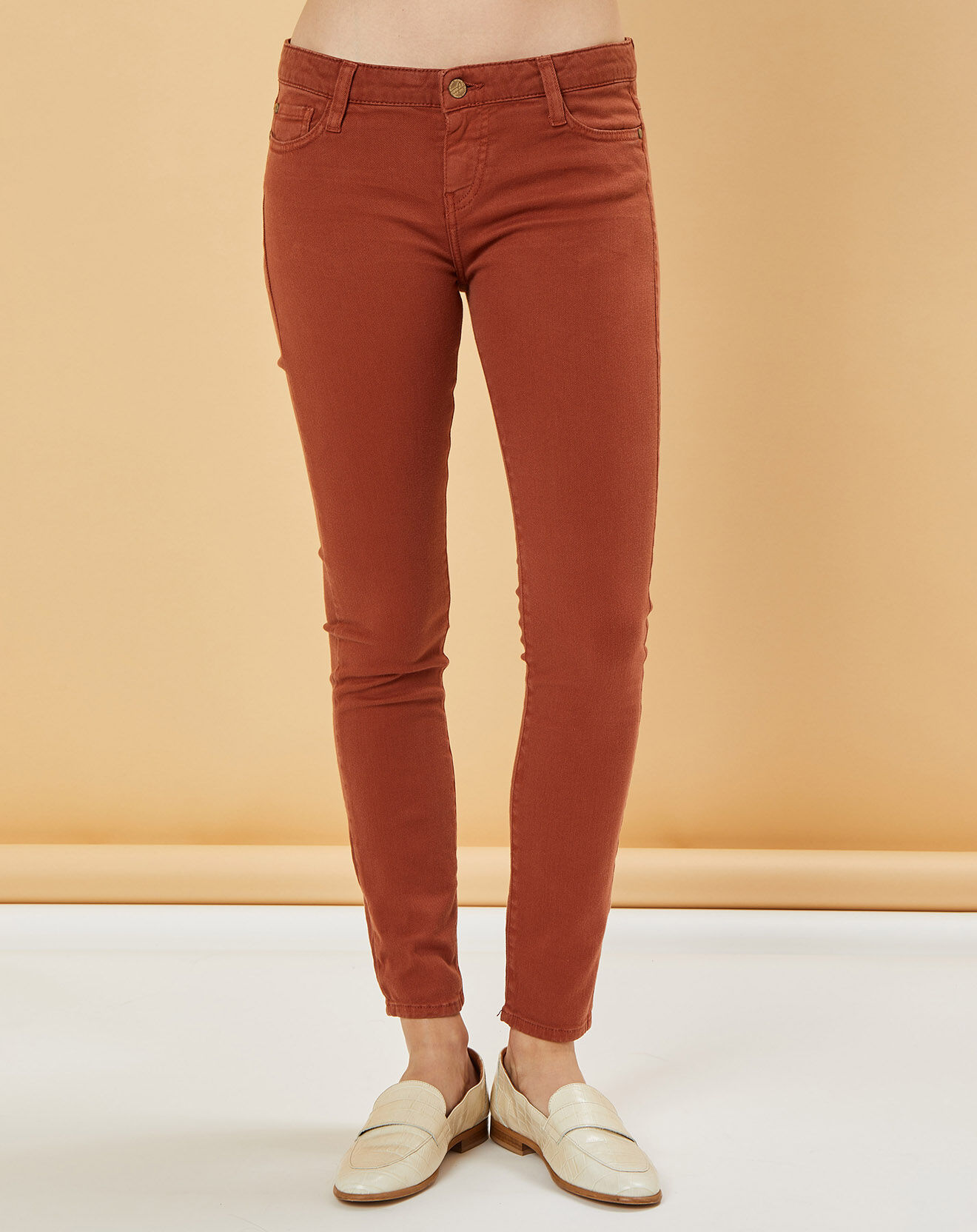 Acquaverde Jean slim 7/8 Scarlett camel