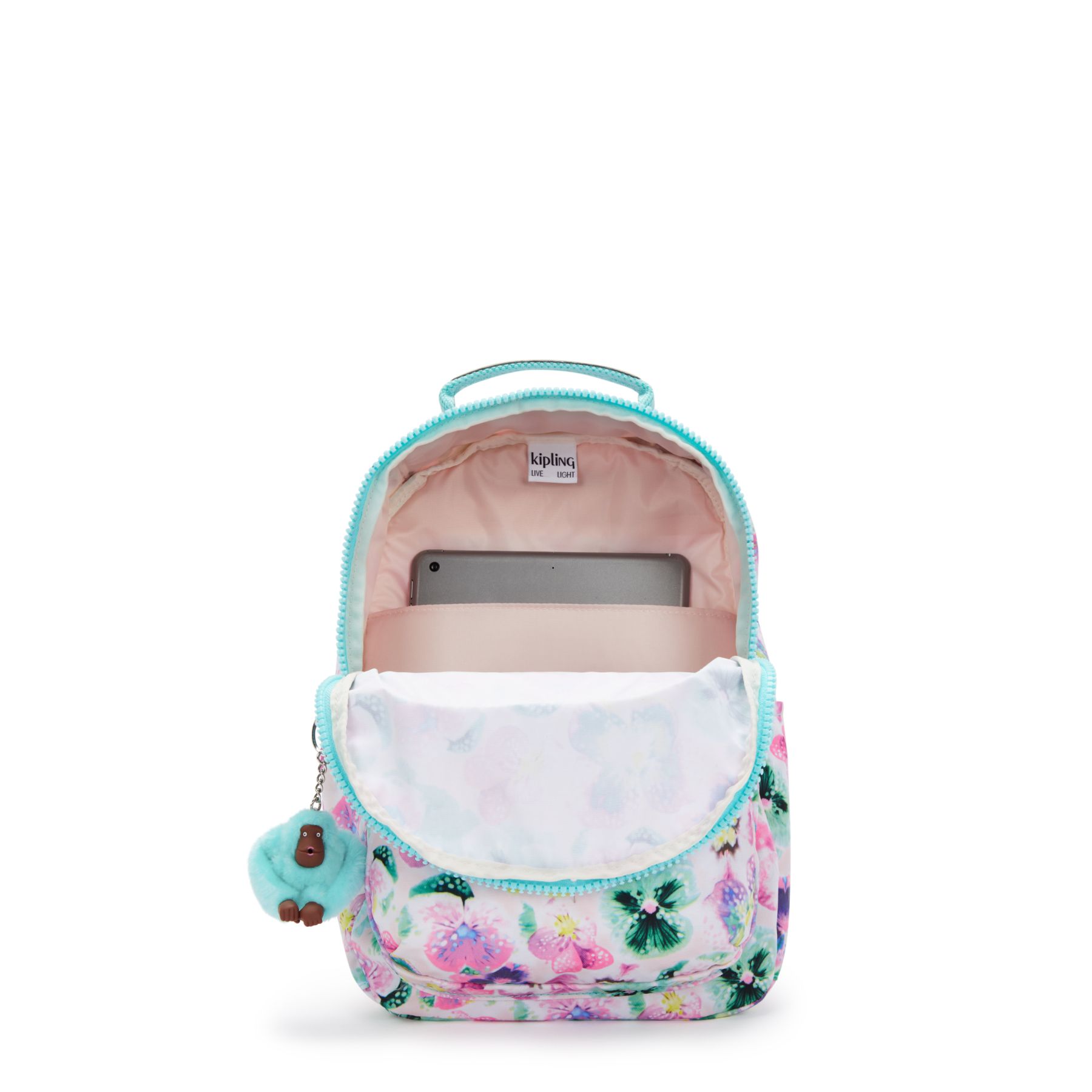 SEOUL S Petit Sac à Dos avec Compartiment pour Tablette - Aqua Blossom
