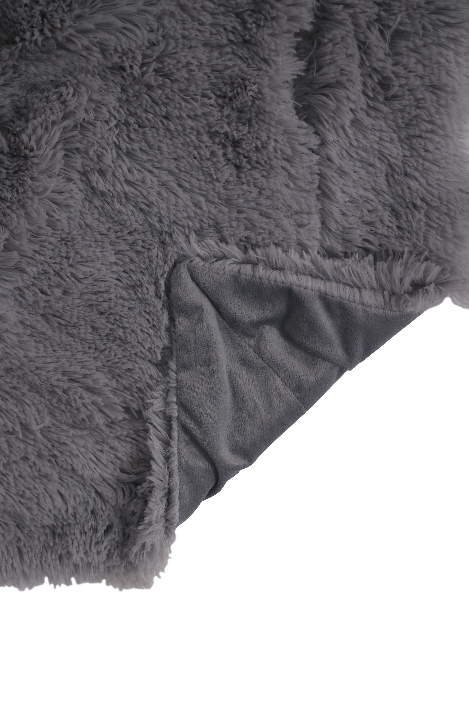 Kuscheldecke Kunstfell 200 x 220 cm hellgrau