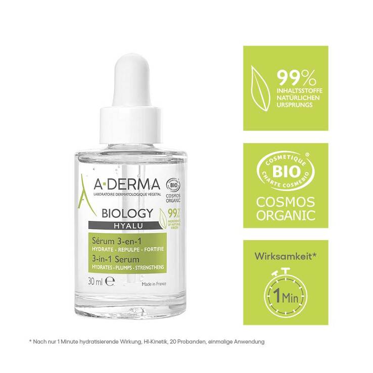 A-Derma Biology Hyalu Serum 3in1, 30 ml