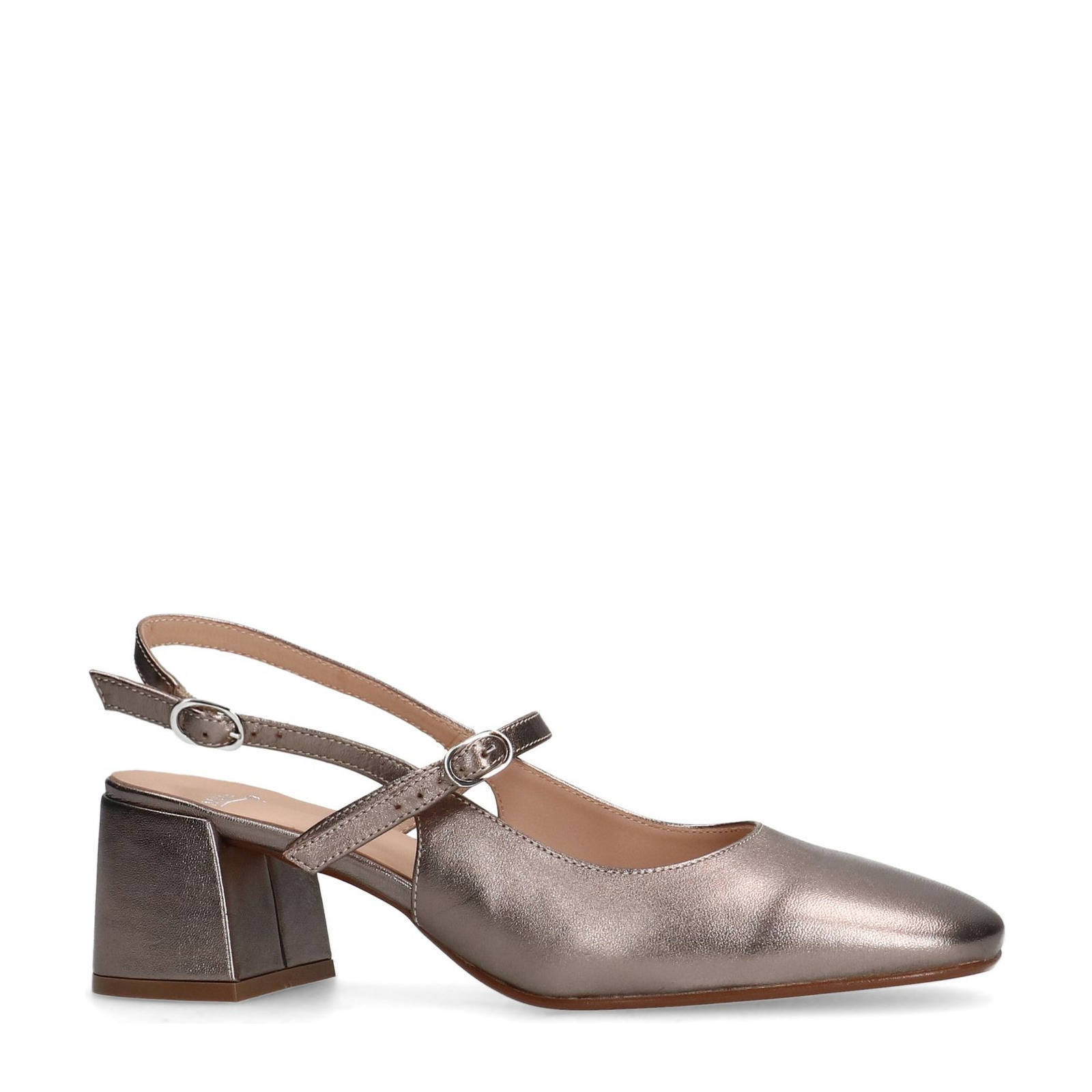 Manfield leren slingback pumps goud