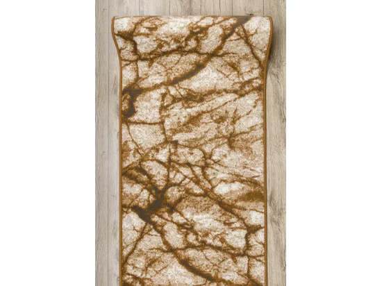 TAPIS DE COULOIR BCF MORAD Marmur Marbre beige / or gris 60x1200 cm
