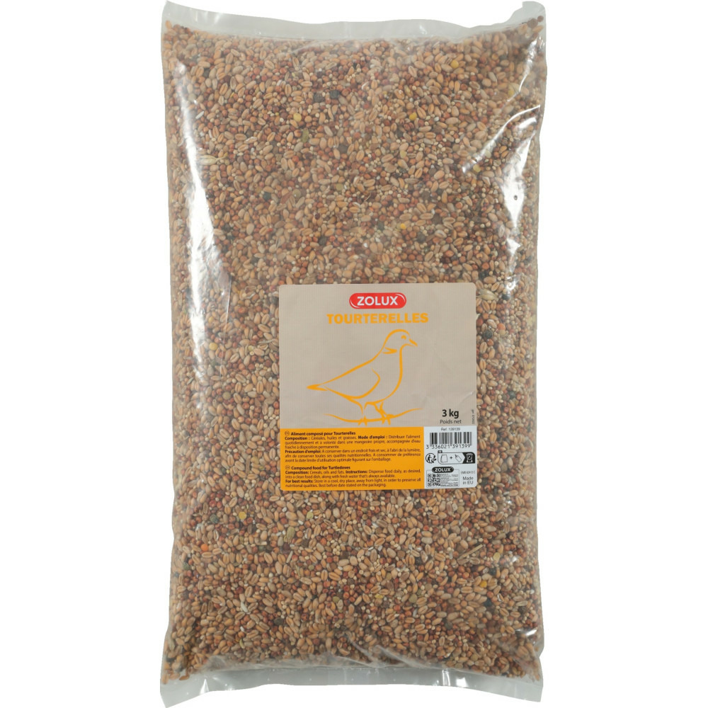 Graines pour tourterelle sac de 3 kg pour oiseaux