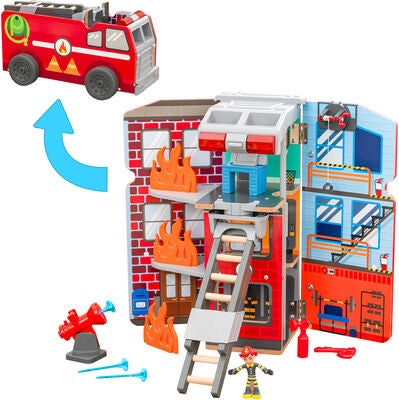 KidKraft Adventure Bound 2-in-1 Brannbil Lekesett