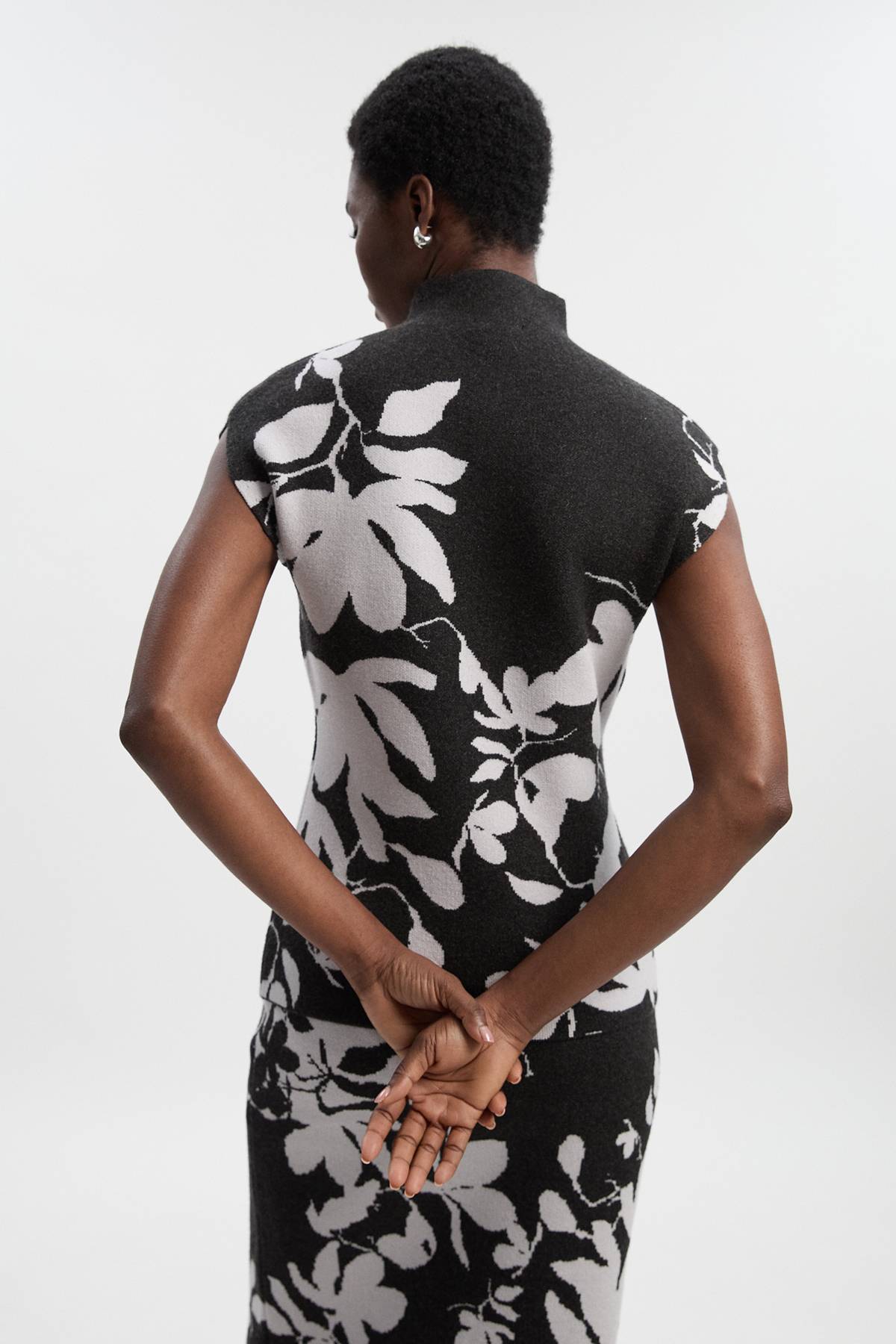 KarenMillen Haut Tricoté à Motif Floral Jacquard
