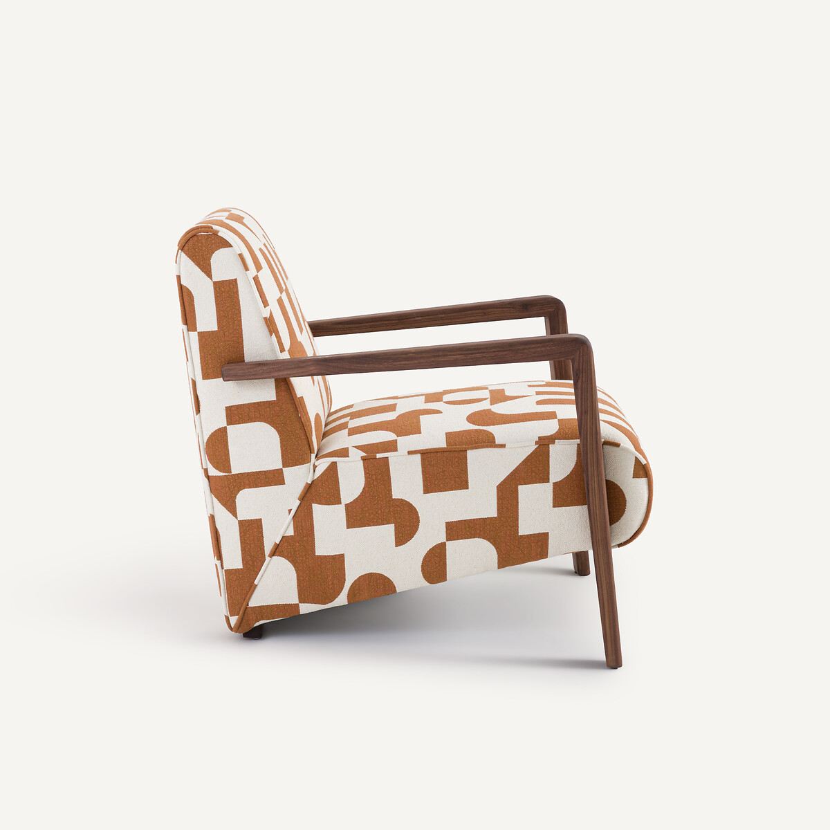 AM.PM<br>Poltrona de nogueira maciça, tecido jacquard, Sanami