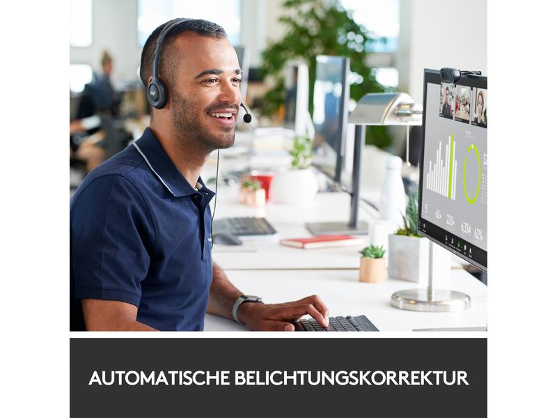 Logitech Webcam HD C270 HD 720p, Belichtungskorrektur HD-Webkamera mit Mikrofon, Rauschunterdrückung und Universalhalterung