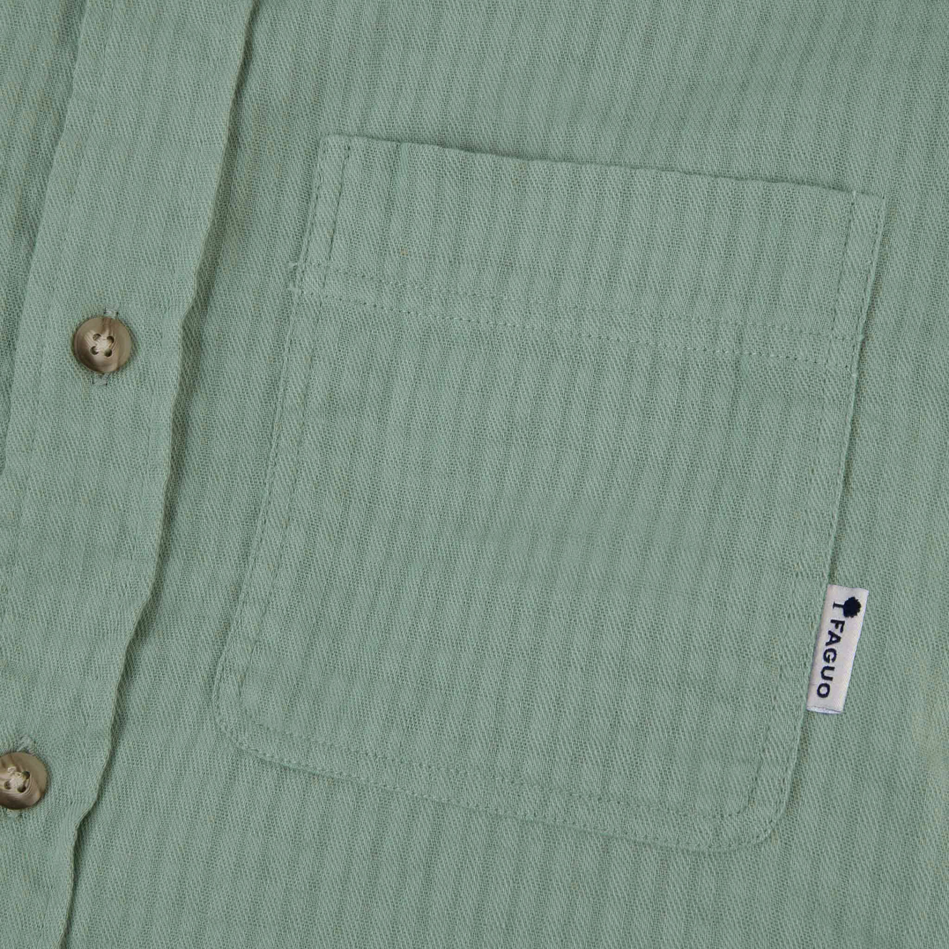 Chemise vert clair Poche poitrine coton biologique - modèle signy