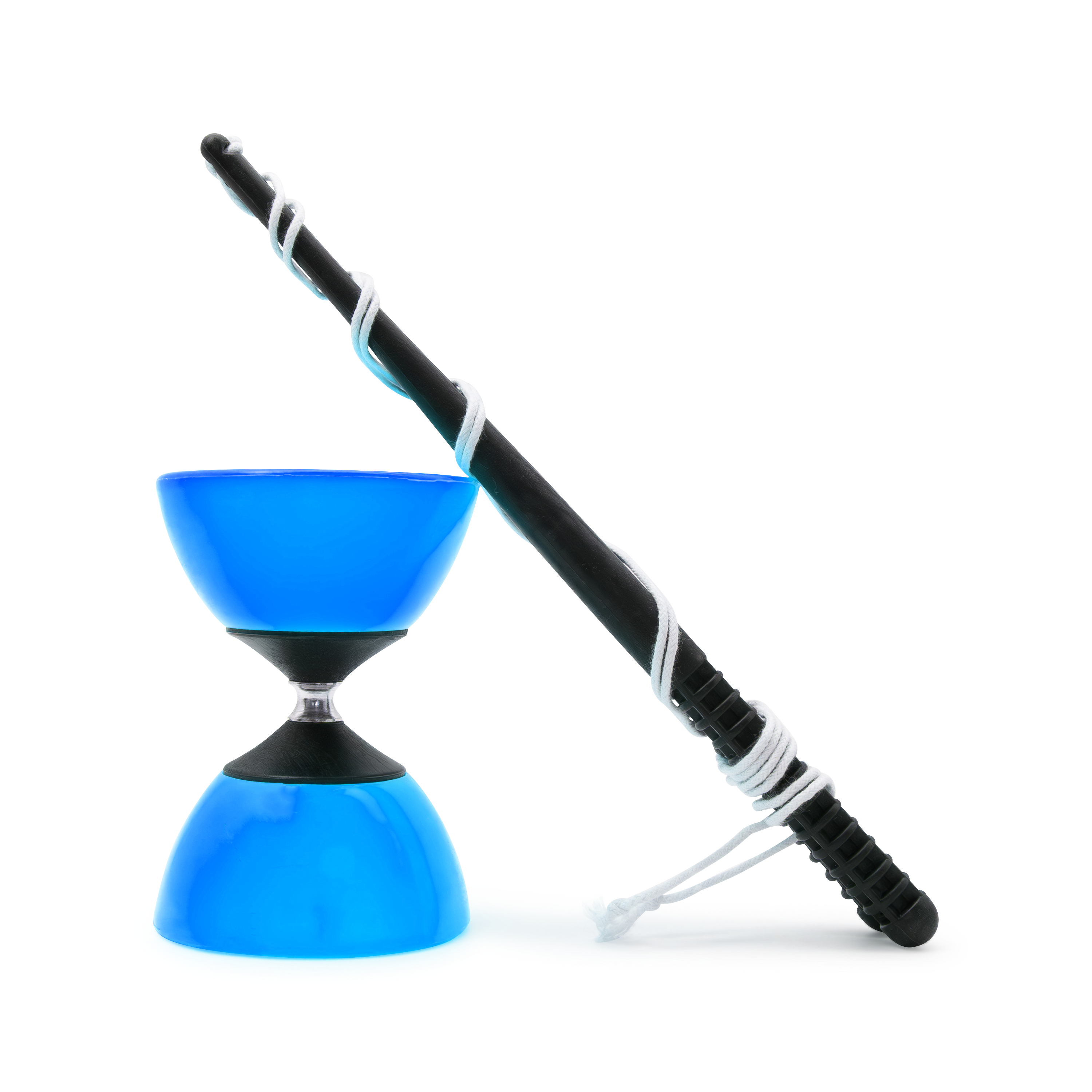 (11.5x15cm) Diabolo Jonglier Spiel Koordinations Spielzeug mit Hand Sticks - Blau